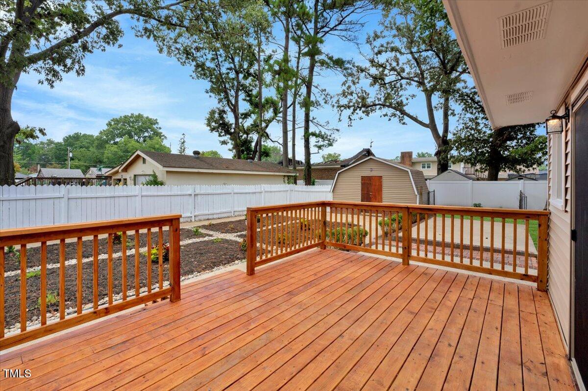 712 East 13th Street Roanoke Rapids, NC 27870 - Photo 9 of 46 a view of deck with wooden floor and fence