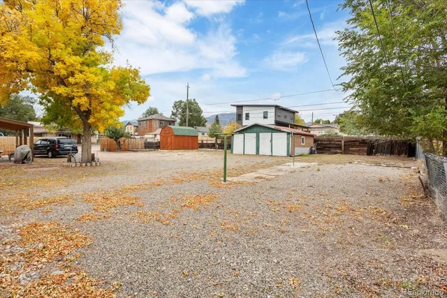 a view of a street with houses