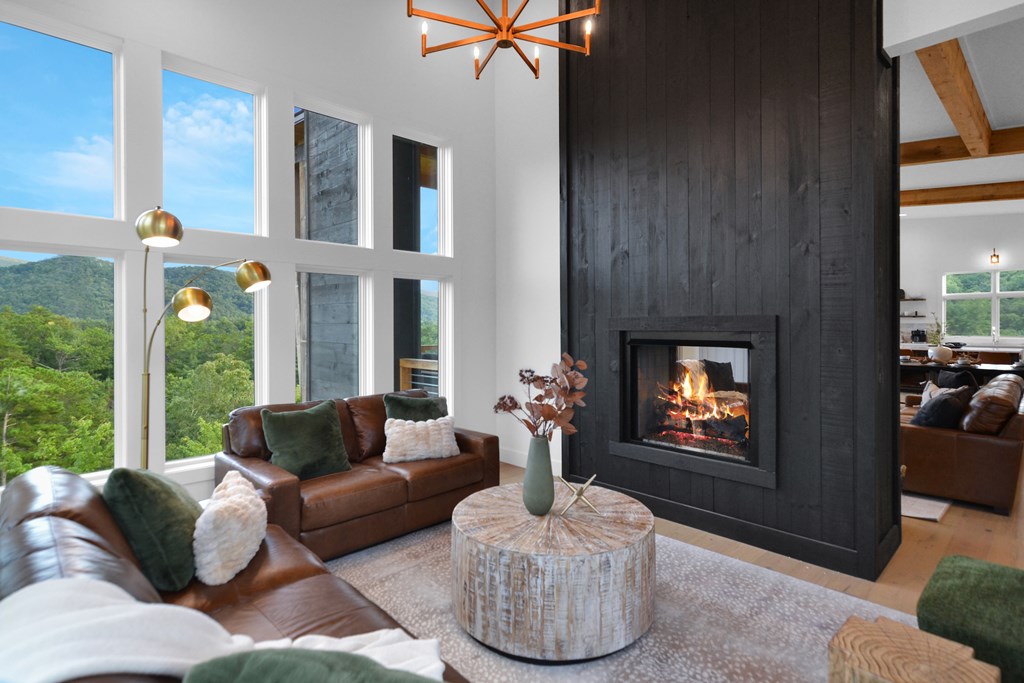 45 Eagle Watch Court Blue Ridge, GA 30513 - Photo 5 of 58 a living room with furniture and a fireplace