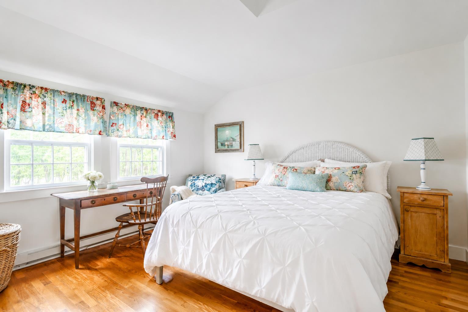 12 King Street Nantucket, MA 02554 - Photo 26 of 32 a bedroom with a bed and wooden floor