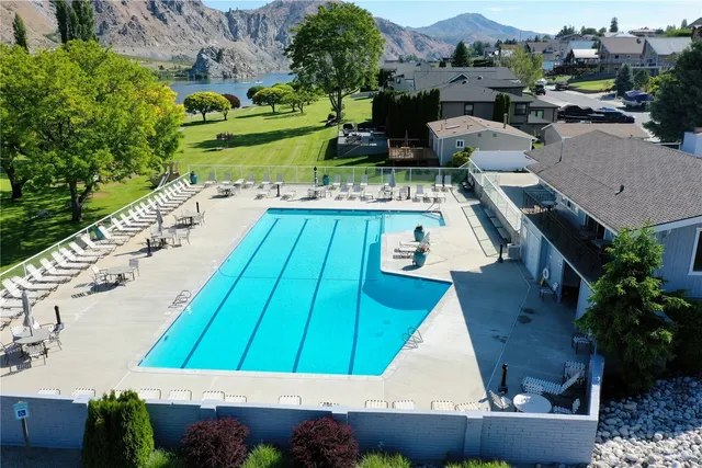 an aerial view of a house having outdoor space