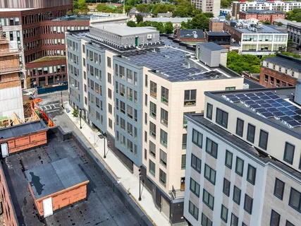 an aerial view of city