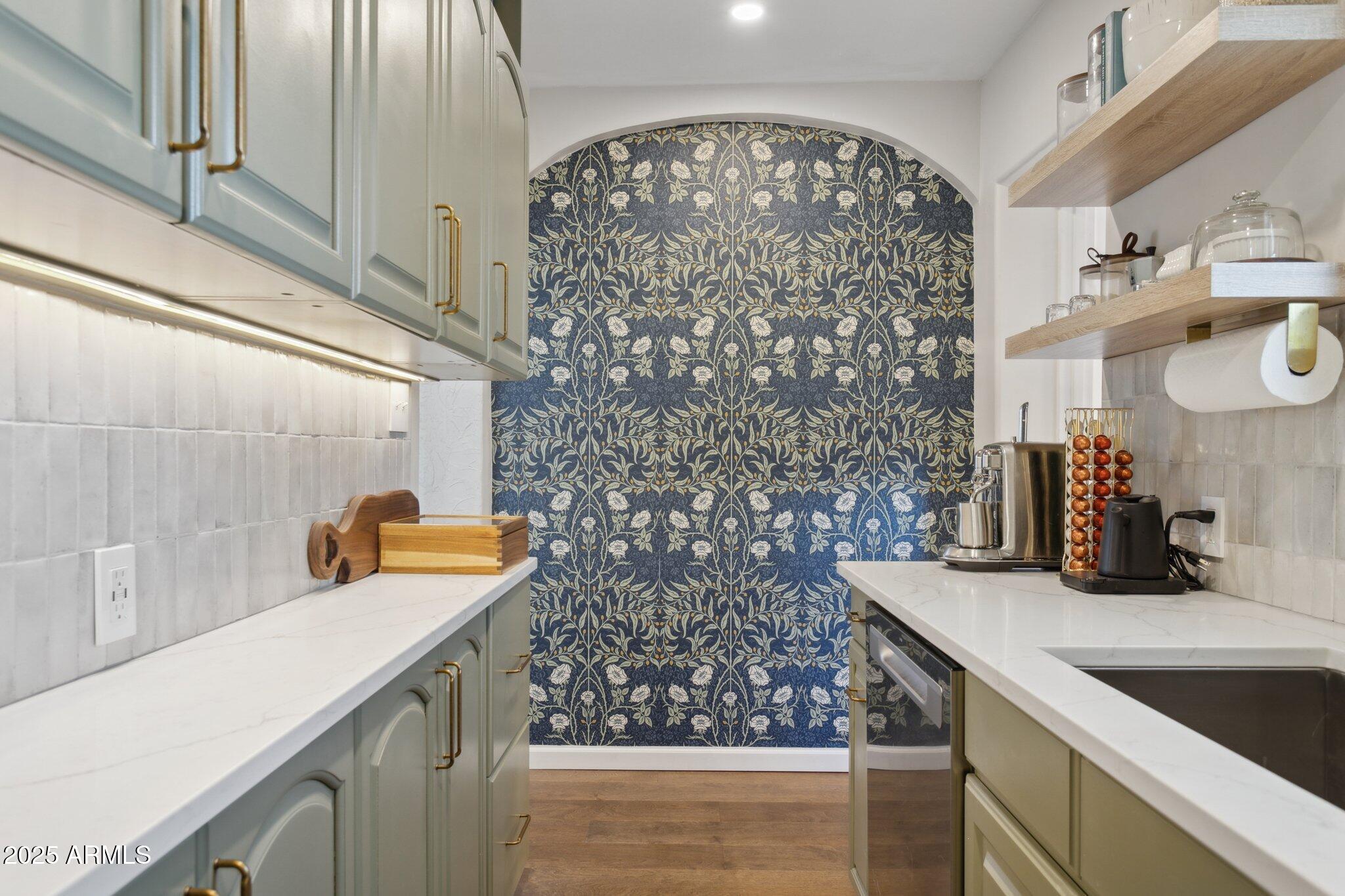 1111 East Coronado Road Phoenix, AZ 85006 - Photo 13 of 77 Tudor rose wallpaper in kitchen