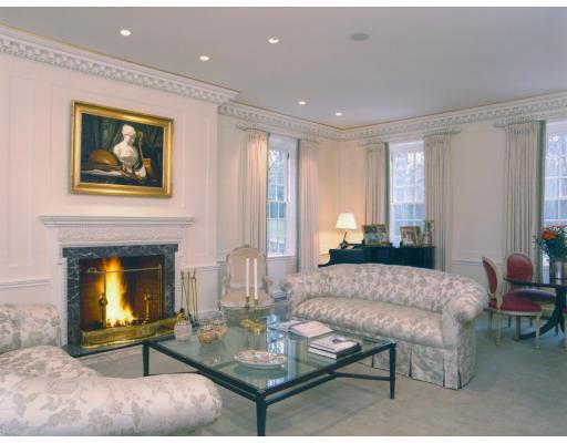 40 Cottage Street Brookline, MA 02445 - Photo 3 of 17 a living room with furniture and a fireplace