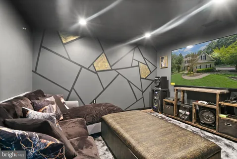 a aerial view of a house with a yard