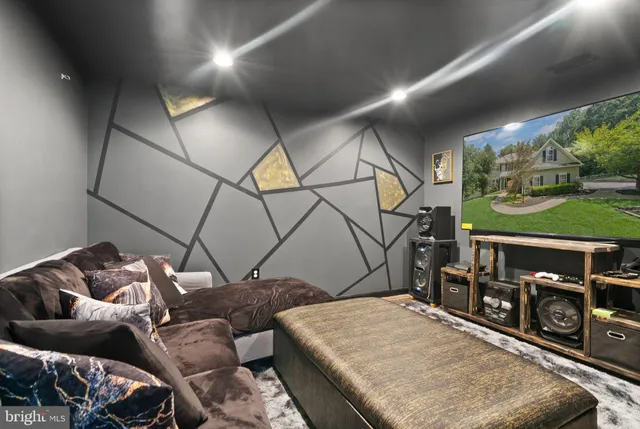 a aerial view of a house with a yard