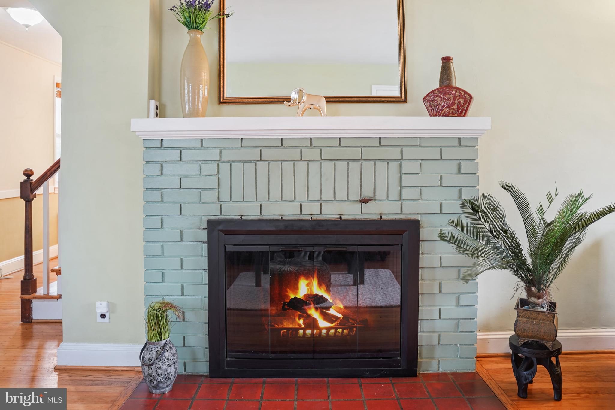 8907 Flower Avenue Silver Spring, MD 20901 - Photo 5 of 20 a fireplace with potted plant on a table