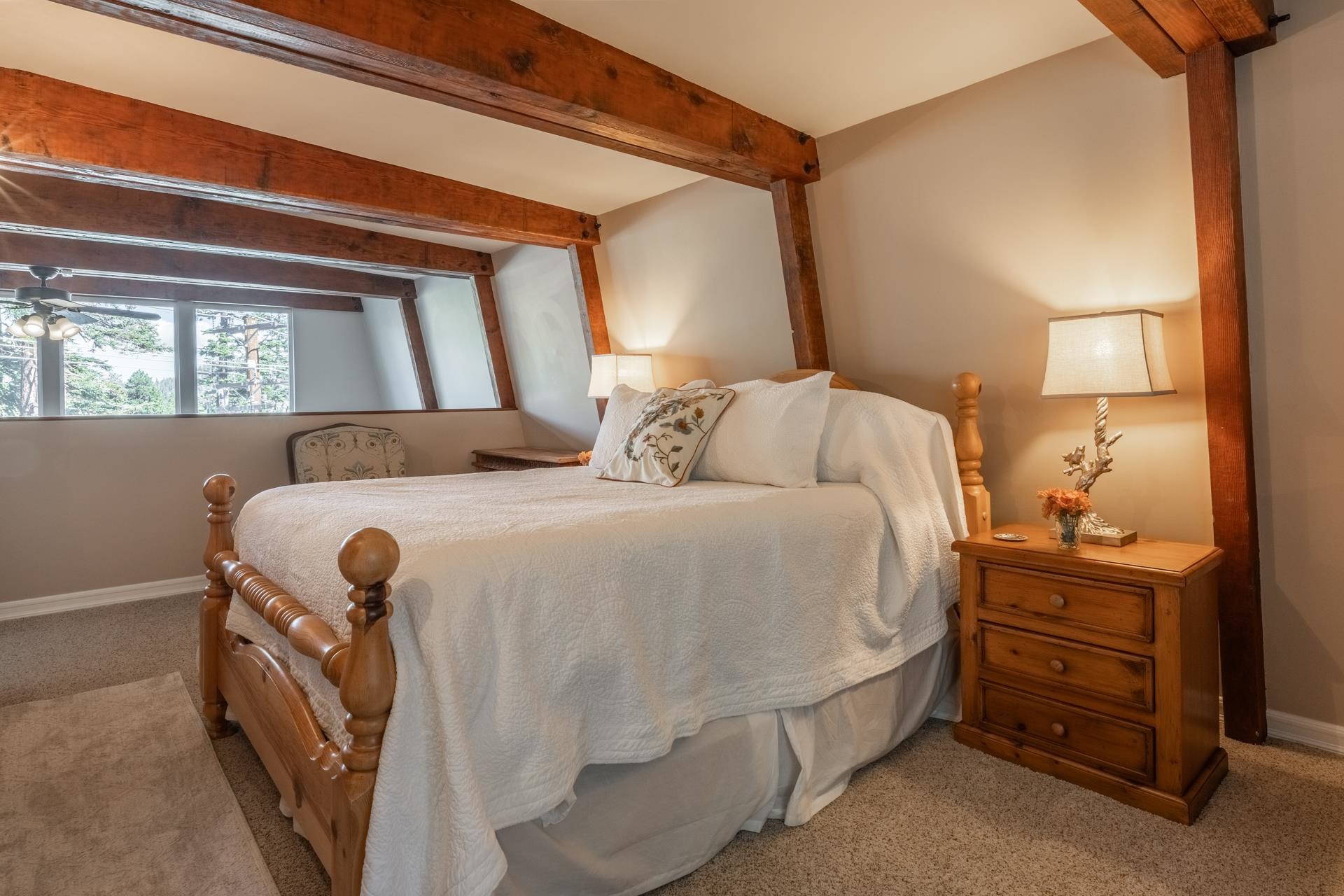 349 Davison Road Mammoth Lakes, CA 93546 - Photo 19 of 43 Bedroom with carpet flooring and beam ceiling