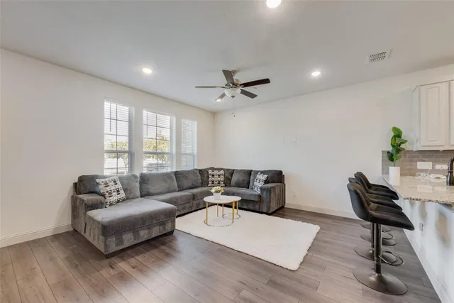 a living room with furniture