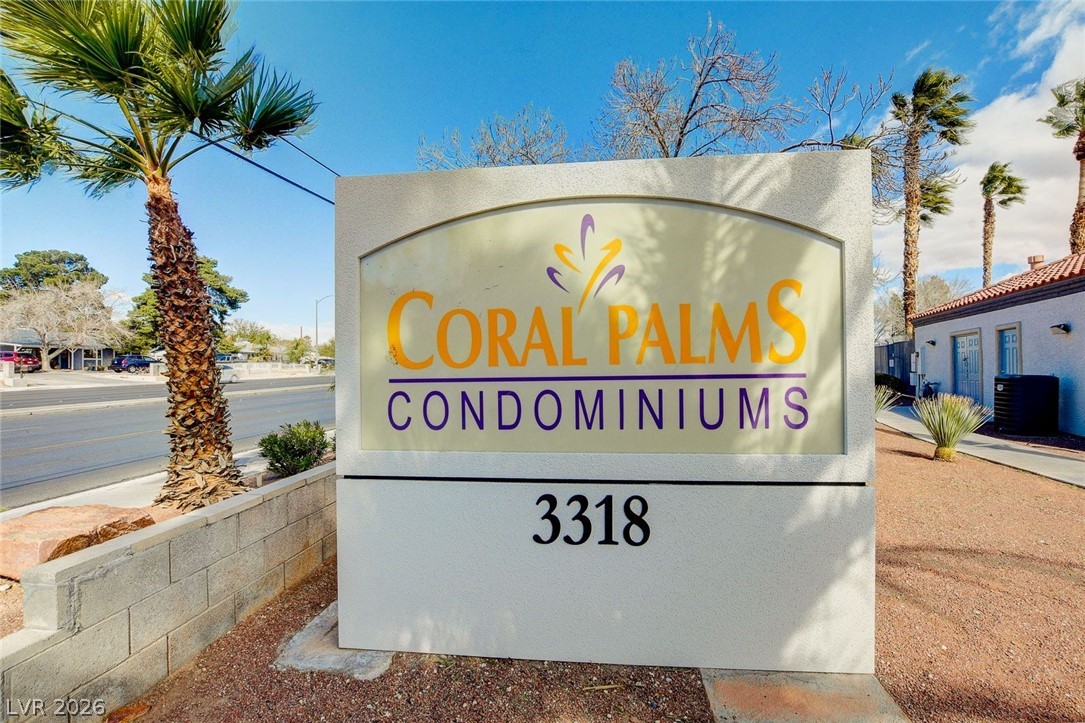 3318 North Decatur Boulevard, Unit 2072 Las Vegas, NV 89130 - Photo 46 of 50 Welcome to Coral Palms, where desert landscaping and mature palm trees greet residents.