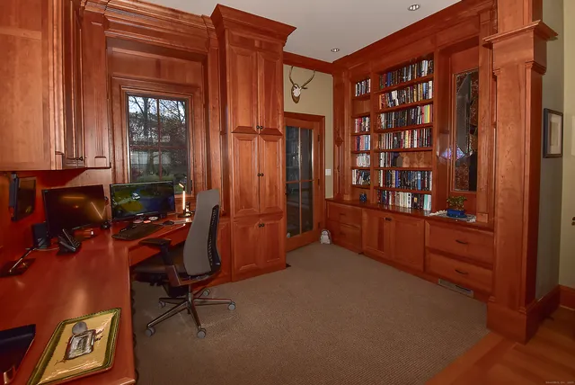 a view of workspace with a window