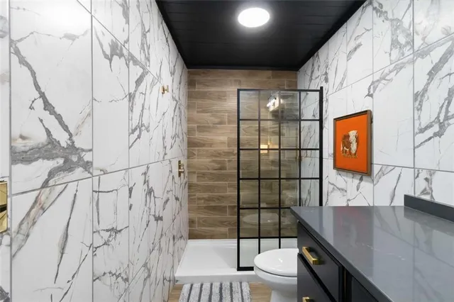 a bathroom with a shower