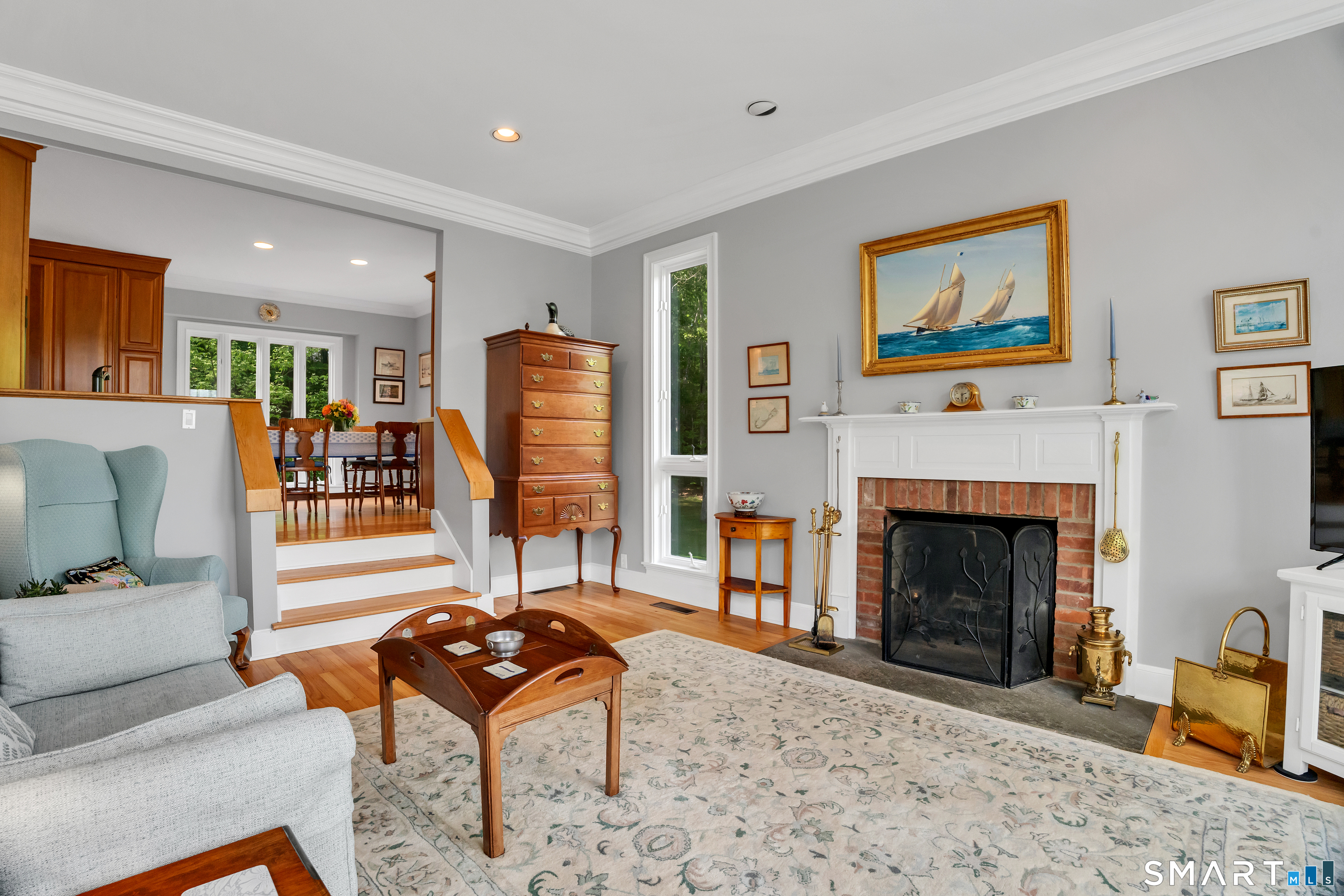 253-4 Grassy Hill Road Lyme, CT 06371 - Photo 17 of 40 high ceiling and wood burning fireplace