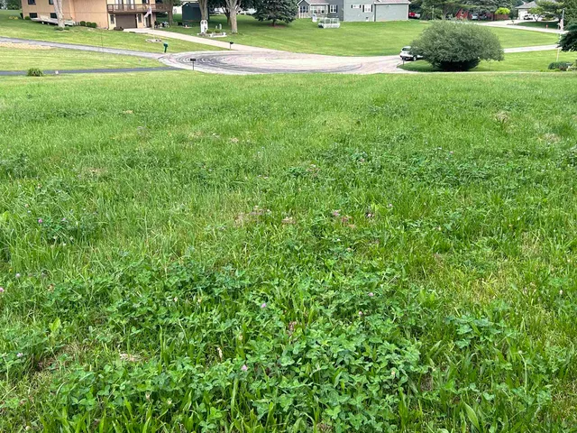 a view of a golf course with a lake