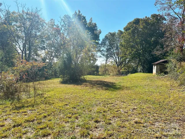 a view of a yard with trees
