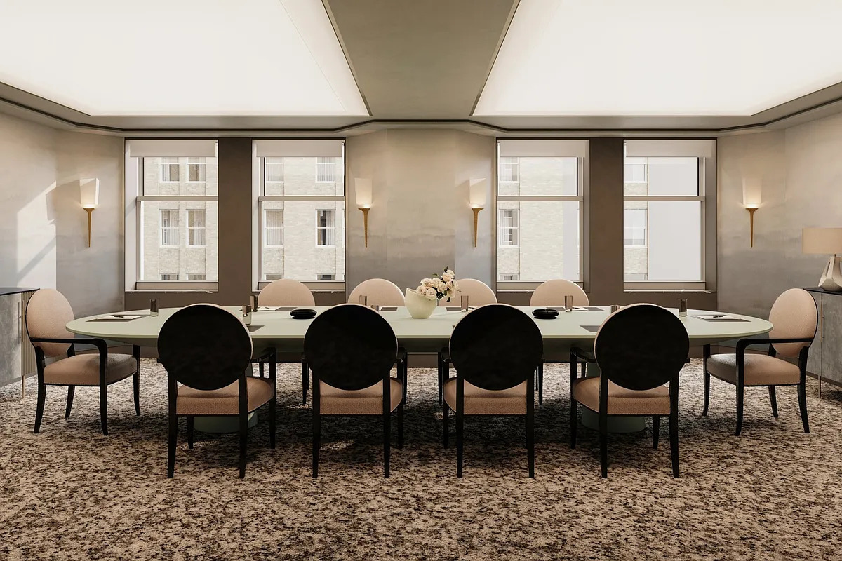 Undisclosed Address Manhattan, NY 10017 - Photo 15 of 16 a view of a dining room with furniture and window