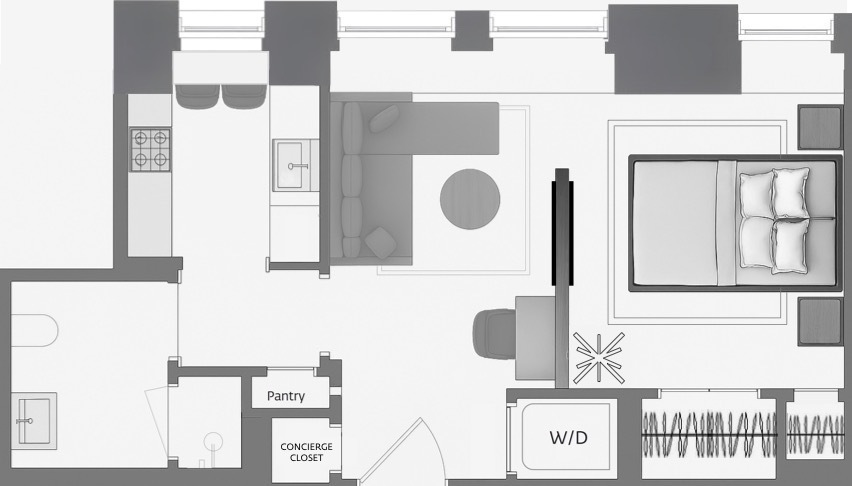Undisclosed Address Manhattan, NY 10017 - Photo 16 of 16 a bathroom with a sink and a mirror