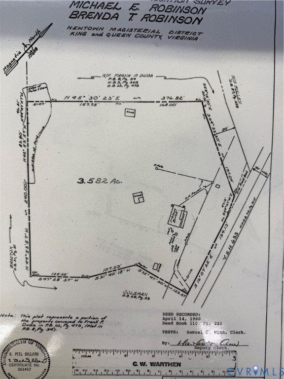 0 Rosemount Walkerton, VA 23177 - Photo 4 of 5 Plat of the 3.8 acres that was removed from the or