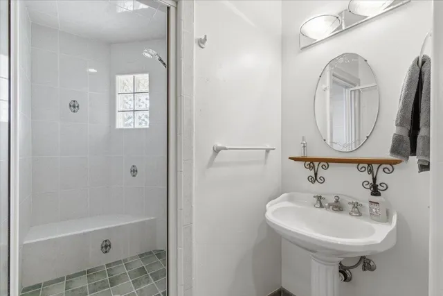 a bathroom with a shower