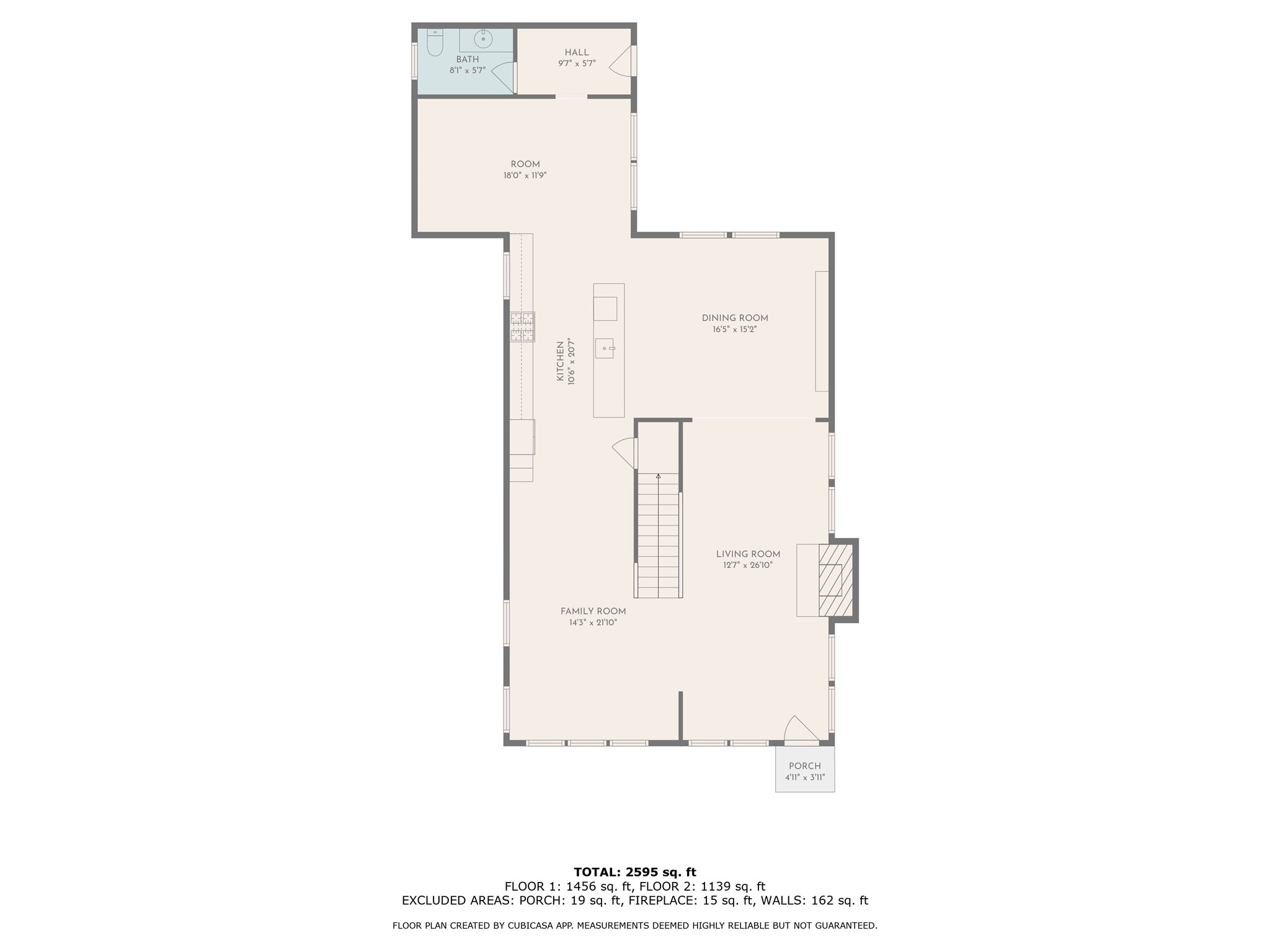 1900 Hawthorne Street Houston, TX 77098 - Photo 30 of 31 2D 1st level floor plan by CubiCasa, dimensions are not guaranteed, buyer should verify