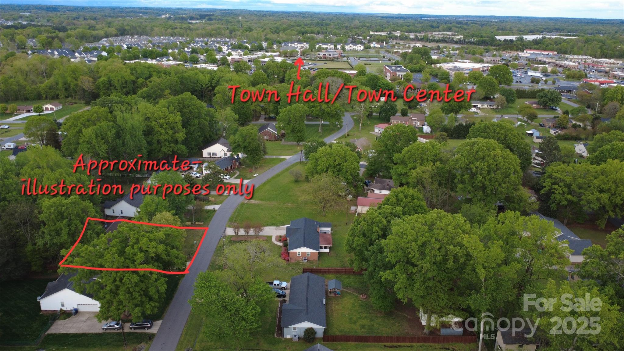 413 Parallel Drive Harrisburg, NC 28075 - Photo 5 of 40 an aerial view of lake and residential houses with outdoor space