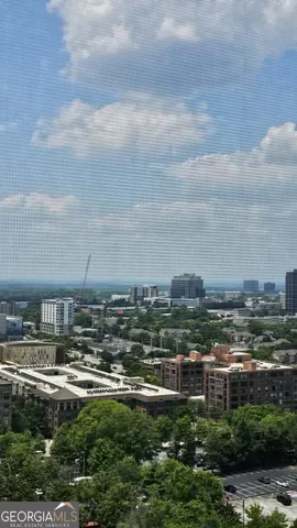 a view of a city from a balcony