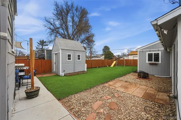 a view of a house with a backyard
