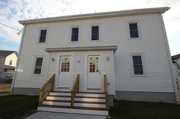 a front view of a house with a window