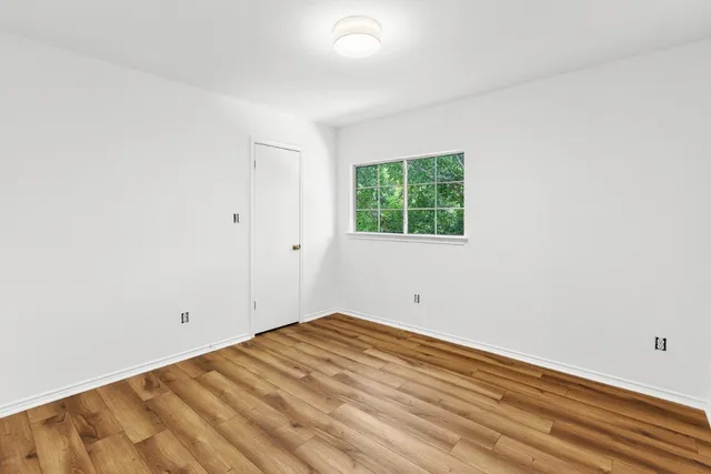 an empty room with a window