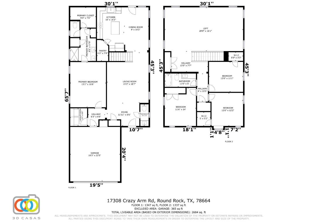 17308 Crazy Arm Road Round Rock, TX 78664 - Photo 22 of 22 a picture of floor plan