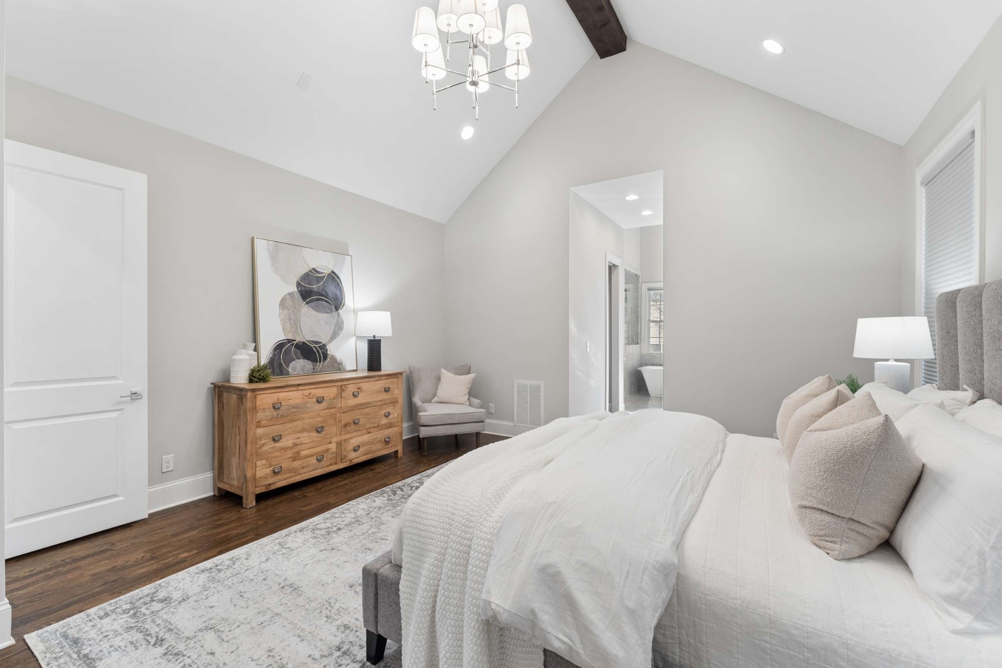 3705 B Estes Road Nashville, TN 37215 - Photo 23 of 61 a bedroom with a bed and wooden floor