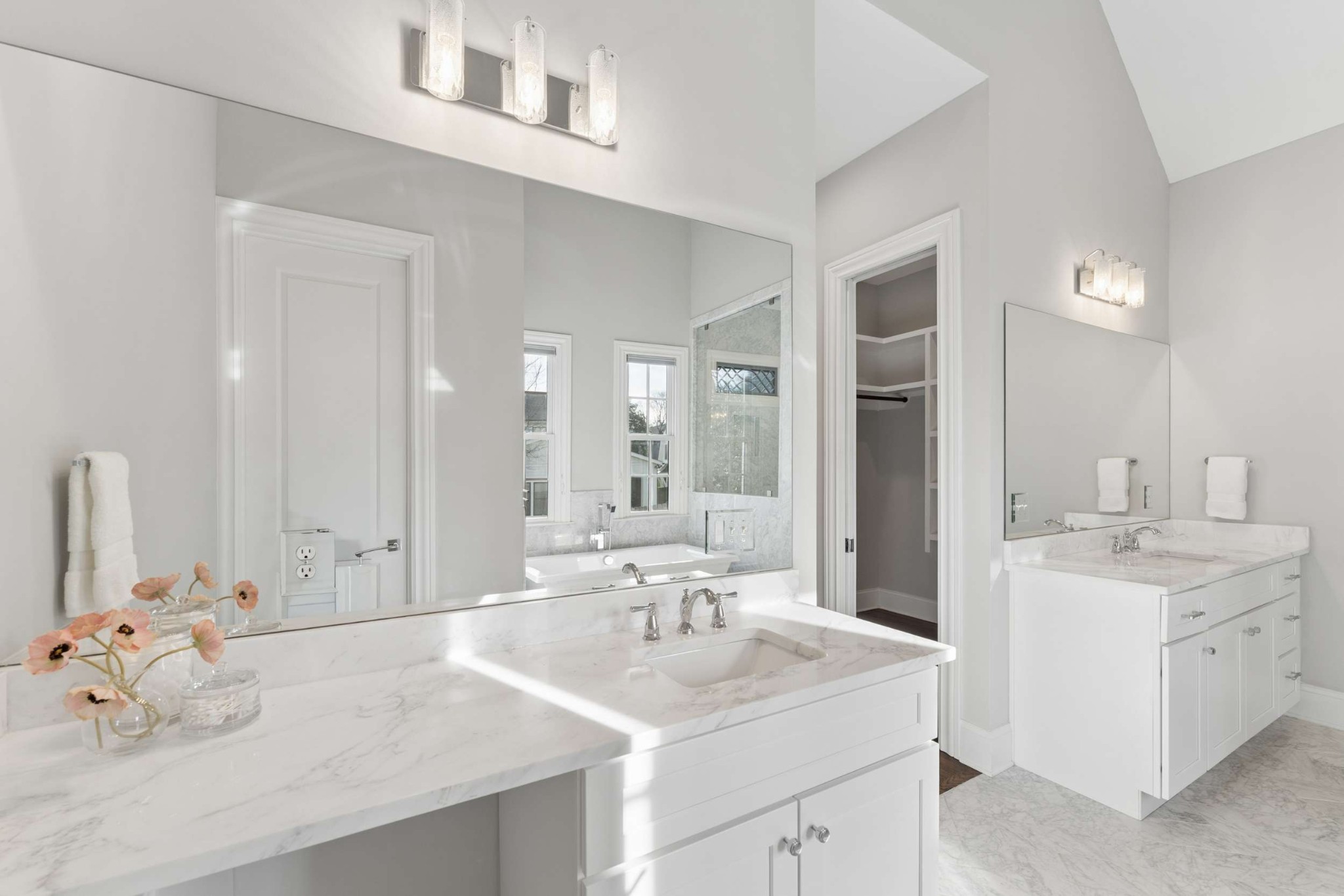 3705 B Estes Road Nashville, TN 37215 - Photo 26 of 61 a bathroom with a sink double vanity sink and a mirror