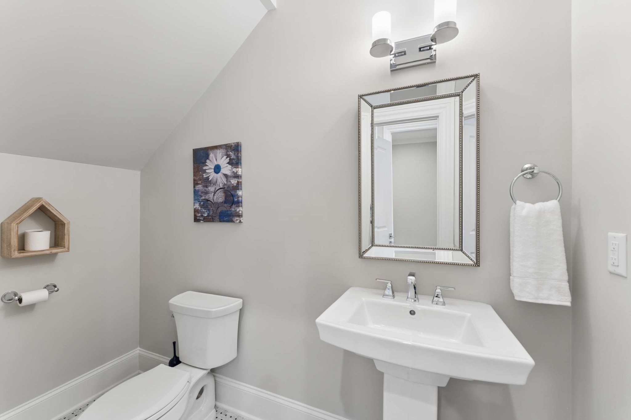 3705 B Estes Road Nashville, TN 37215 - Photo 32 of 61 a bathroom with a toilet a sink and mirror