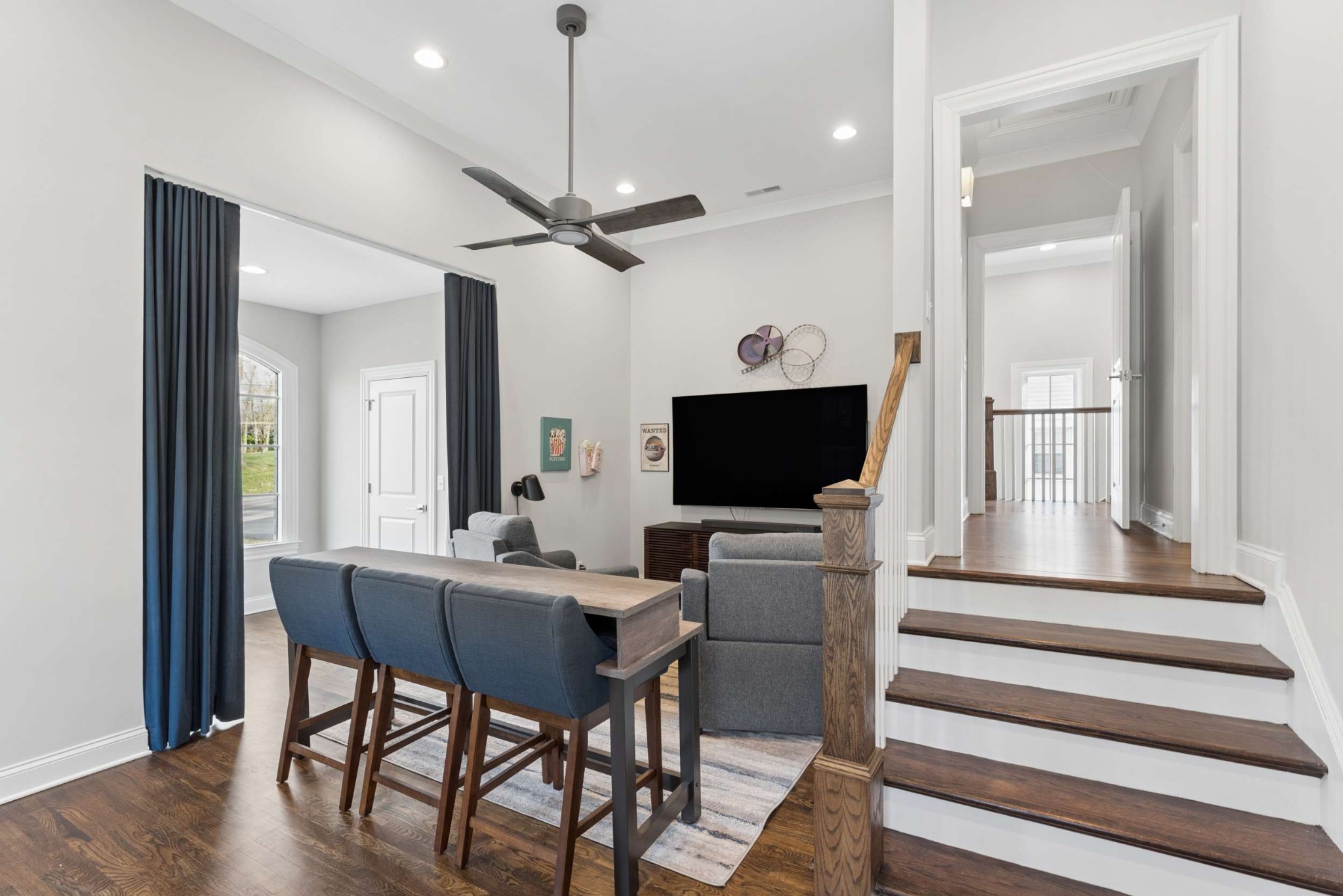 3705 B Estes Road Nashville, TN 37215 - Photo 40 of 61 a living room with furniture a flat screen tv and a fireplace