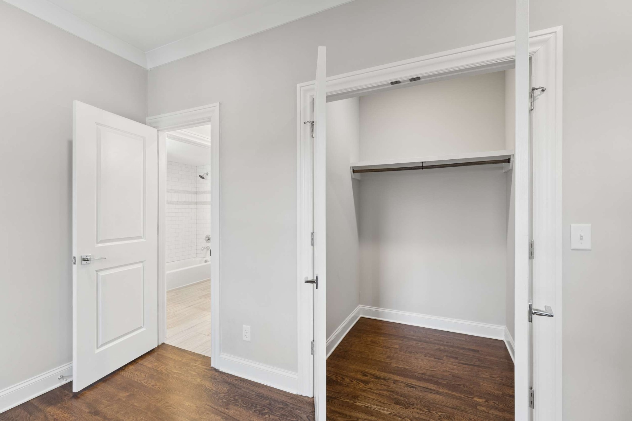 3705 B Estes Road Nashville, TN 37215 - Photo 50 of 61 a view of an empty room with wooden floor and closet