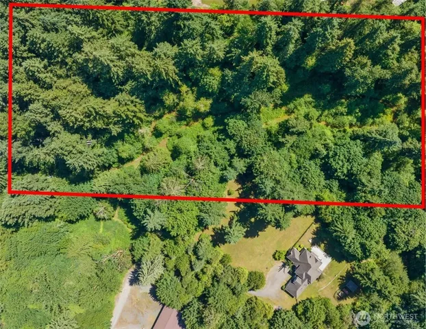 a view of a garden with a flower garden