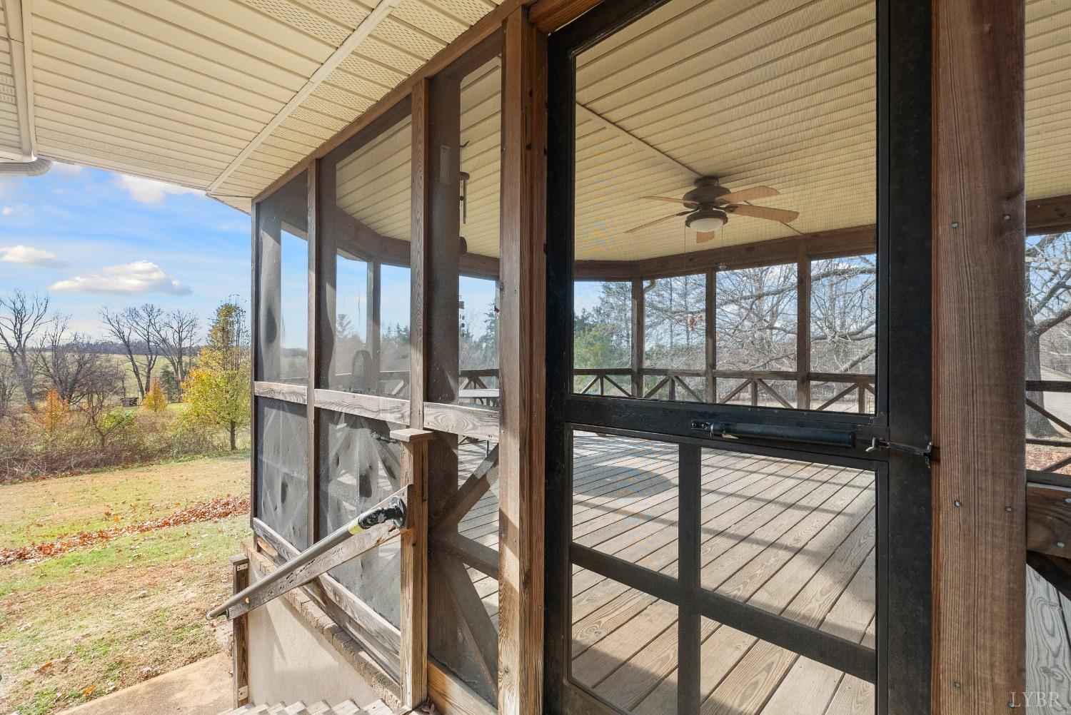 907 High Peak Road Monroe, VA 24574 - Photo 33 of 61 a view of a glass door with a floor to ceiling window next to a yard