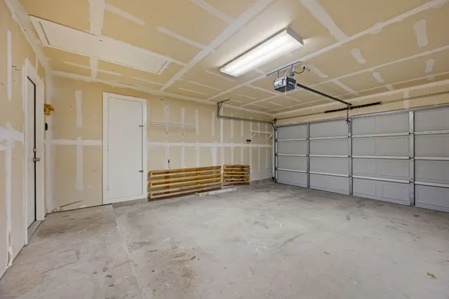 a view of a room with garage