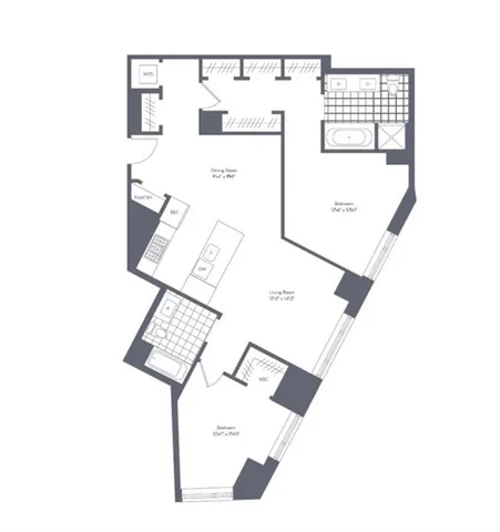 a picture of a bench in a white wall