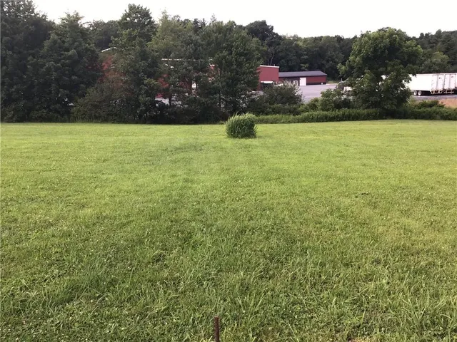 a view of a field with an ocean