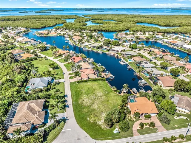 a view of a lake with a house
