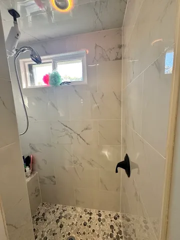 a bathroom with a shower