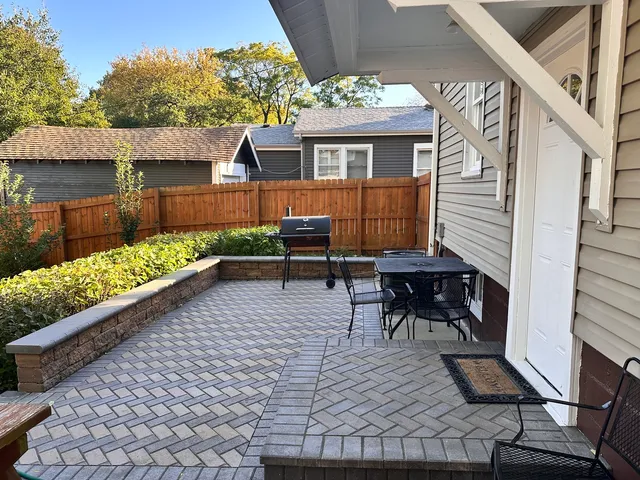 a view of a yard with an outdoor space