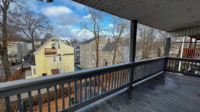 a view of city from a balcony
