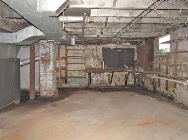 a view of a room with racks