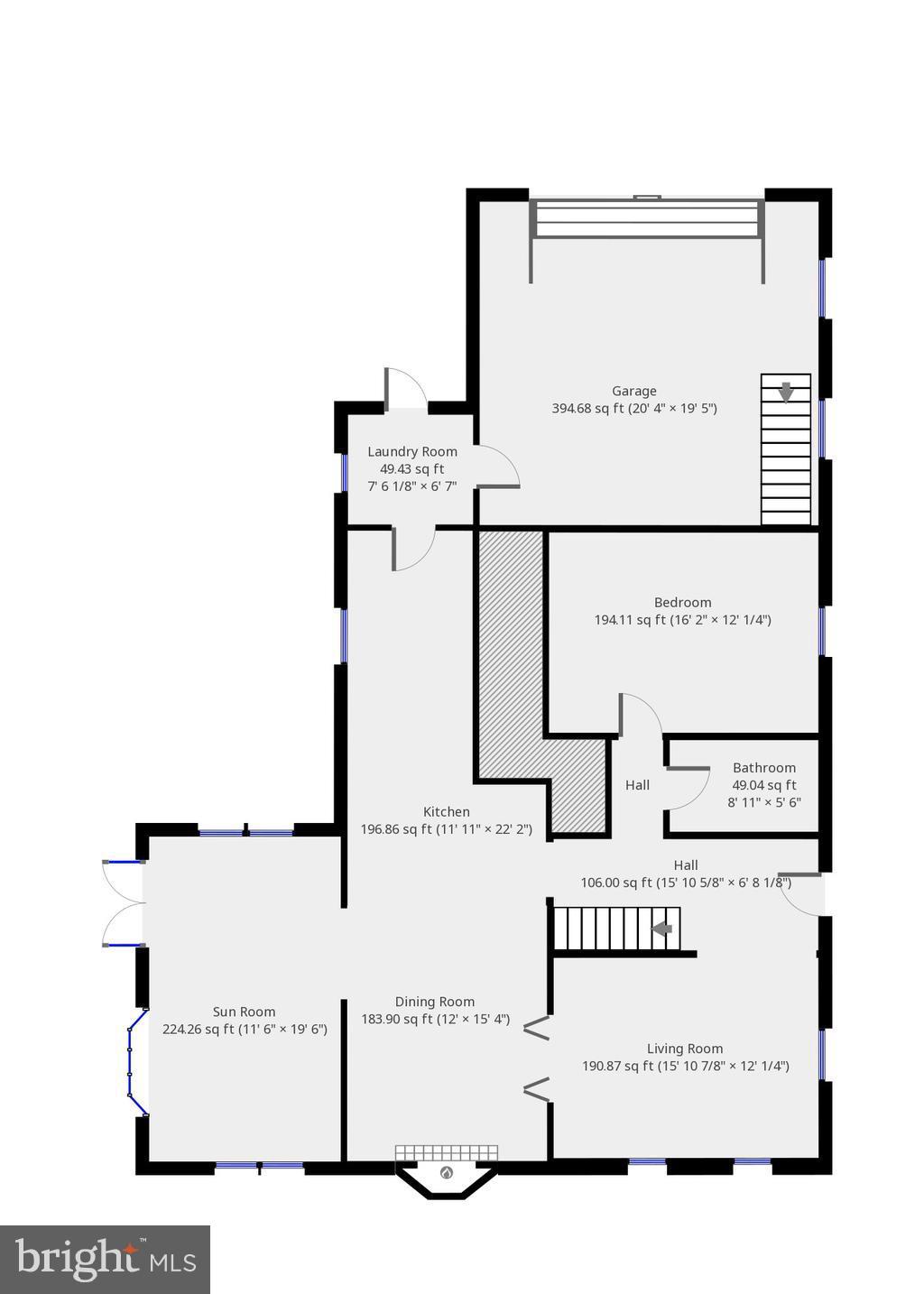 110 Singer Road New Freedom, PA 17349 - Photo 28 of 79 1st floor plan. Grayed out area are closets.