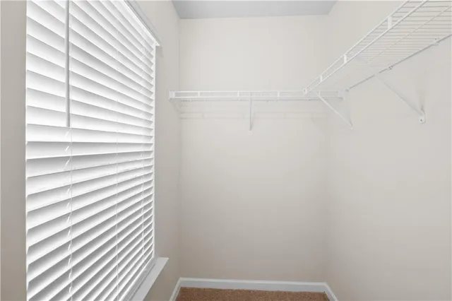 a view of a small space with a window