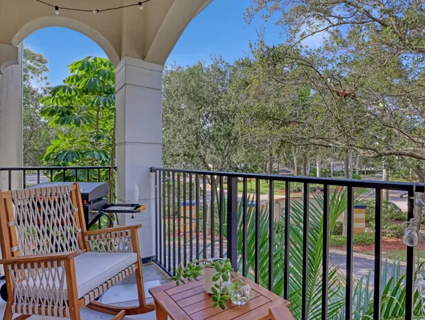 a balcony with outdoor space