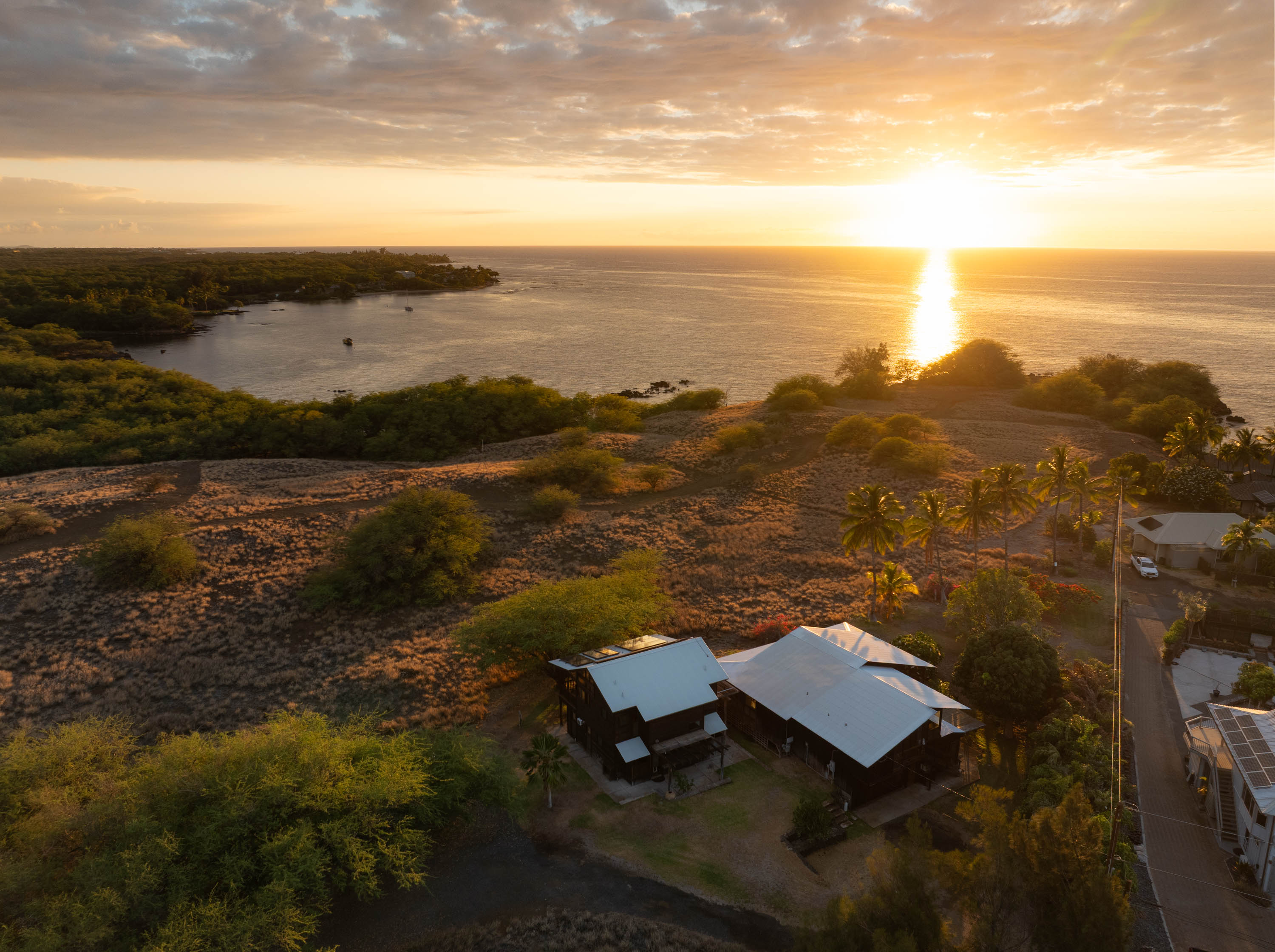 an aerial view of residential building with outdoor space
