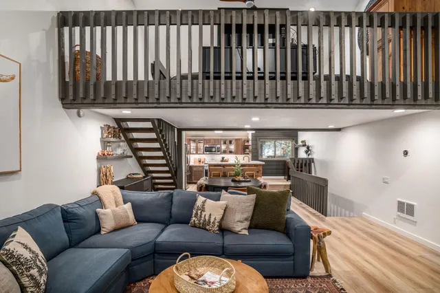 a living room with furniture